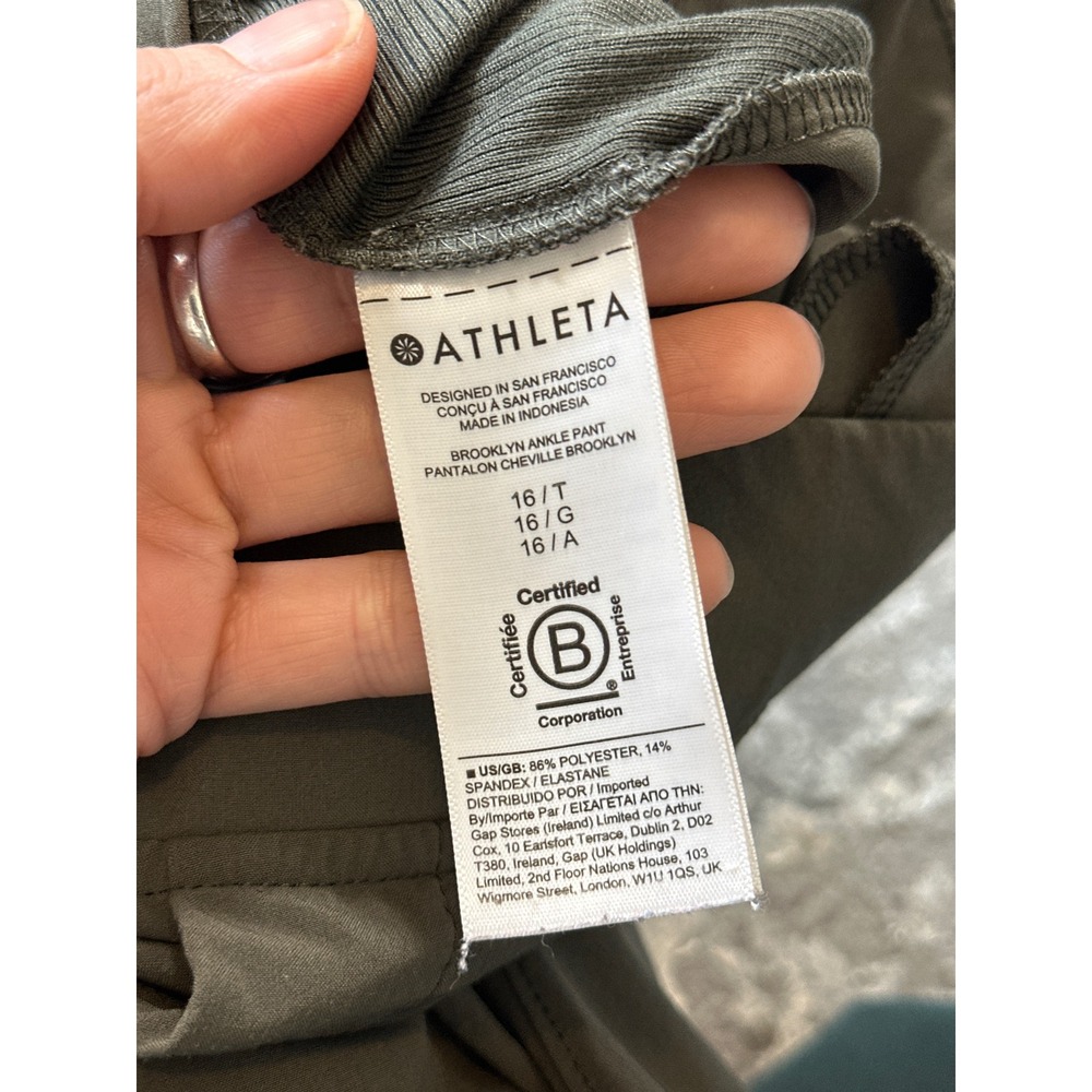 Athleta Brooklyn Mid Rise Ankle Pant Green Size 16 Tall - Picture 7 of 12
